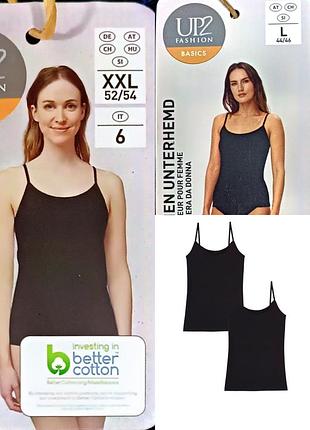 Женская чёрная майка на тонких бретелях up2fashion размер l; xxl