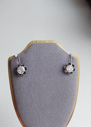 Винтажные серебряные серьги 875 пробы