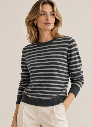 Кашемировый женский джемпер в полоску cashmere collection, 100% кашемир (2 нити), размер s - m