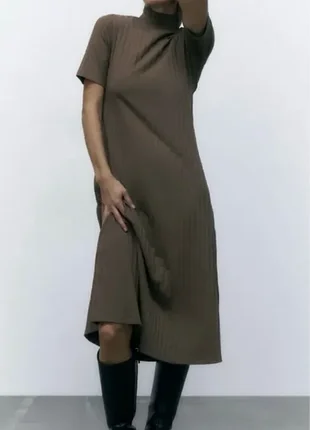 Платье миди из хлопка zara