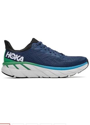 Кросівки чоловічі hoka clifton 7 синьо-зелені