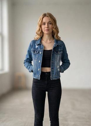 Куртка женская джинсова подростковая denim 365 синяя