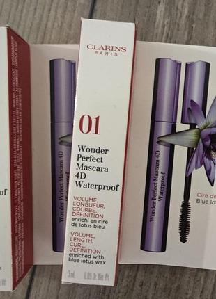 Туш clarins wonder perfect mascara 4d waterproof  01 perfect black 8 ml