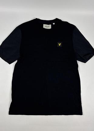 Футболка чоловіча lyle & scott чорна з нейлоновими рукавами, розмір l
