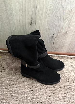 Сапоги из натурального замша