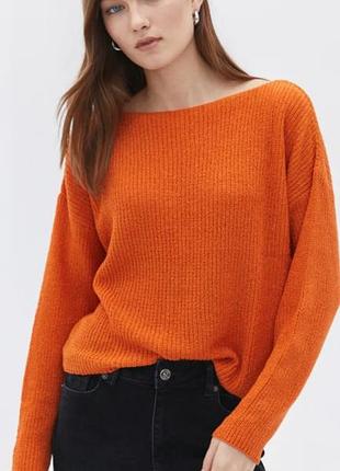 Стильний теракотовий светр оверсайз в рубчик (розмір 20 / xxl-3xl)