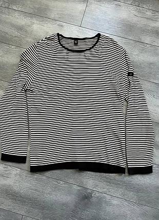 Смугастий лонгслів / джемпер folgore milano з 100% бавовни (розмір l / xl)