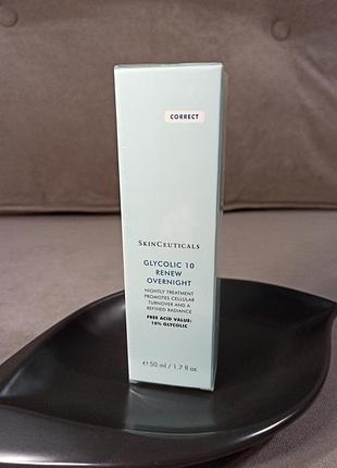 Ночной крем-пилинг с гликолевой кислотой skinceuticals glycolic 10 renew overnight 50 мл