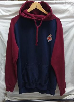 Худі чоловіче just hoods темно-синє з бордовими рукавами 54/58 розмір