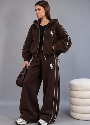Спортивний костюм polo ralph lauren зимовий коричневий 140-164