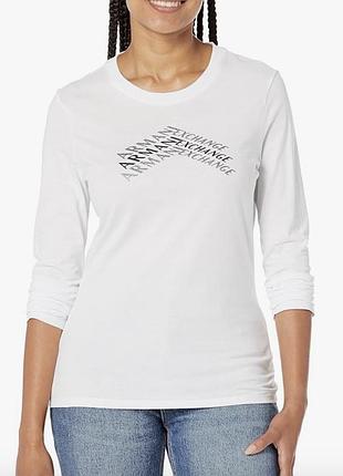 Armani exchange long sleeve cotton logo tee xl біла