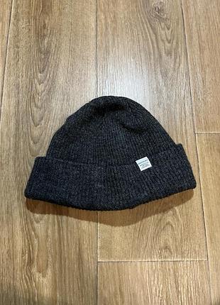 Шапка norse projects сіра, вовна, one size