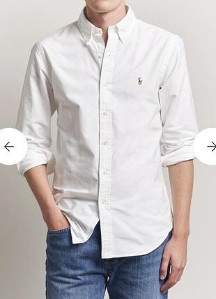 Polo ralph lauren чоловіча сорочка, брендова біла сорочка, рубашка