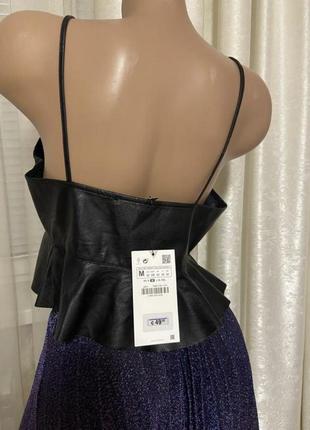 Топ корсет из эко кожи zara3 фото