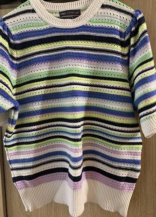 Футболка жіноча m&s collection ажурна в смужку
