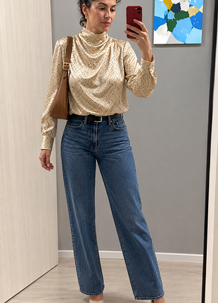 Элегантная шелковая блуза сатин nulu by new look, 100% натуральный шелк, р. 42-л-хл