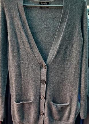Кардиган жіночий massimo dutti сірий кашеміровий , на ґудзиках розмі, р s/30.
