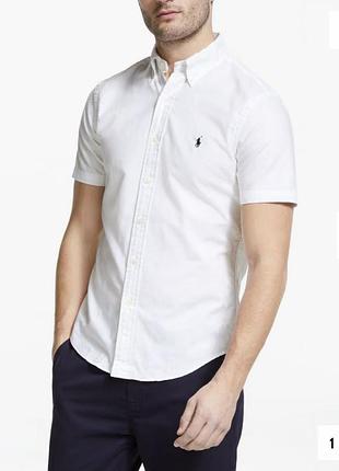 Polo ralph lauren чоловіча теніска, поло, сорочка біла  з коротким рукавом