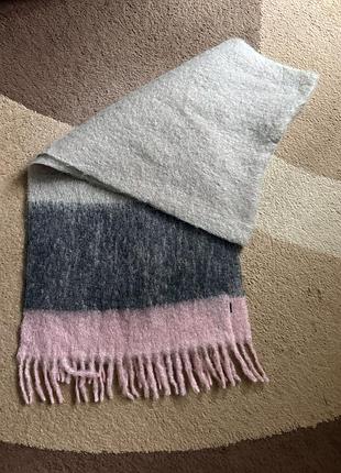 Большой мохеровый шарф премиум samsøe samsøe minette scarf stripe