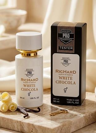 Неймовірні парфумм richard white chocola тестер pro унісекс 58 мл стійкі парфуми унісекс духи трендові популярні парфуми