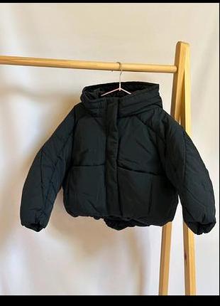 Куртка old navy стьобана чорна з капюшоном