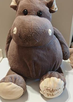 Hippopotame histoire d’ours, велика м'яка іграшка – коричневий гіпопотам (бегемот) від французького бренду histoire d'ours (колекція la savane).50cм