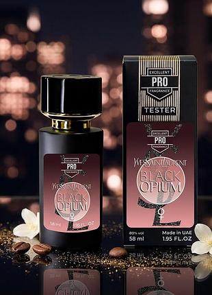 Восточный женский парфюм yves saint laurent black opium тестер pro женский 58 мл шлейфовые духи на осень парфюма блек опиум стойкий парфюм женские