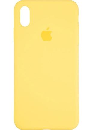 Чехол силиконовый original full soft case для iphone xs max с мягкой тканевой подкладкой желтый mc-15917