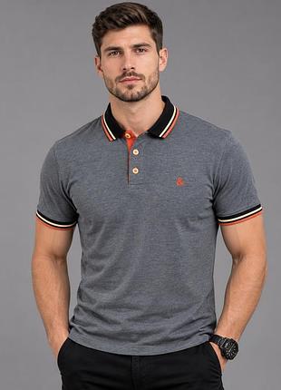 Чоловічаполо від бренду jack & jones, модель paulos slim fit в розмірі м з 100% бавовни