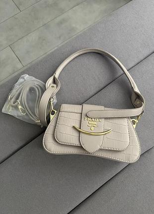 Сумка жіноча prada багет бежева