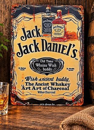 Металлическая винтажная табличка виски jack daniel's бар алкоголь винтаж 14х20 см