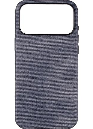 Чехол denim case magsafe для iphone 17 pro max серый с защитой камеры и текстурированной поверхностью mc-14511