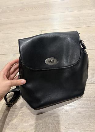 Жіночий рюкзак mulberry чорний шкіряний
