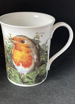 Чашка англійського бренду royal kendal (серія the dorothea buxton-hyde collection, колекція bird families, модель «robin» / «вільшанка»)