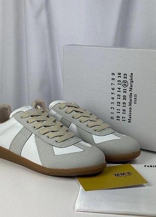 Кеди maison margiela replica низькі біло-сірі