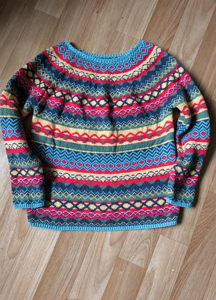 Светр в'язаний різнокольоровий з геометричним візерунком fair isle