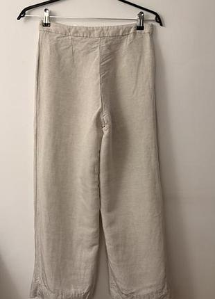 Лляні брюки h&m casual 4