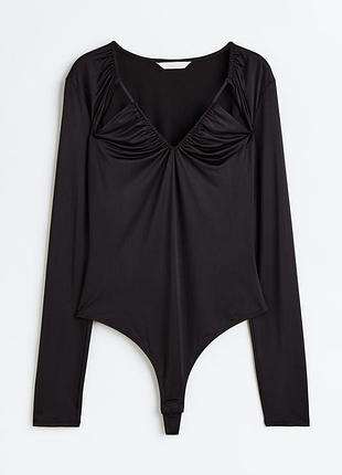 Черный боди m-l h&m