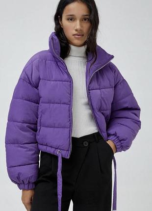 Жіноча фіолетова  куртка pull&bear оверсайз, розмір s