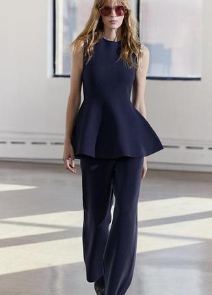 Широкі в'язані штани zara
