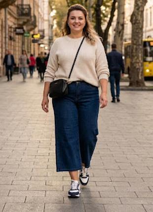 Стильные широкие укороченные джинсы-кюлоты simply be 24/7 denim (размер uk 18 / eu 46 / xxl)