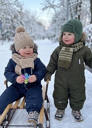 Зимовий суцільний комбінезон h&m синій 74 розмір. ціна за 1 шт!