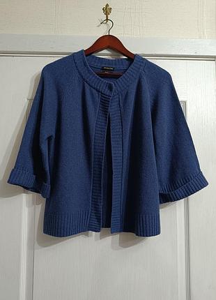 Шерстяний кардиган / накидка massimo dutti (italian yarn, made in spain)