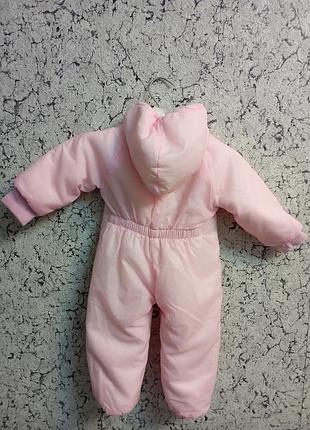 Розовый демисезонный комбинезон-плюш teddy beddy bear(корея) на возраст 6-12 месяцев.