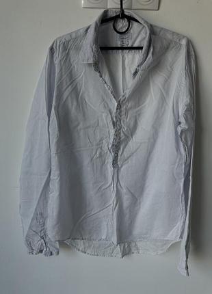 Чоловіча блакитна сорочка zara з довгим рукавом