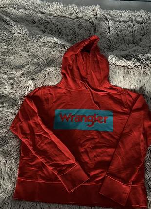 Худі wrangler червоне з капюшоном та написом