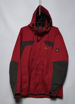 Чоловіча вітровка куртка jack wolfskin на мебрані texapore червона розмір l berghaus columbia mammut salamon мужская ветров