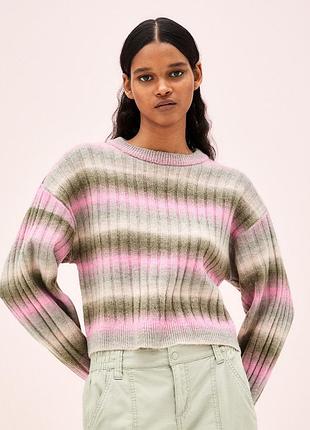 Полосатый оверсайз-джемпер h&amp;m divided с добавлением шерсти (размер s)