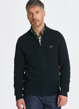 Чоловіча бавовняна кофта/кардиган на блискавці gant (100% cotton)