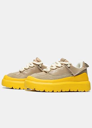 Жіночі кросівки люкс ugg heritage utility sneaker mustard seed